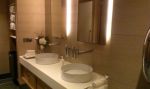 Etihad Lounge Sydney ladies restroom with twin basins