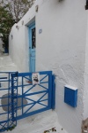 blue gate in Anafiotika, Athens