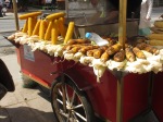corn on the cob on a street stall in Istanbul