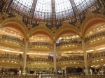 The galleries and stained glass dome of Galeries Lafayette in Paris